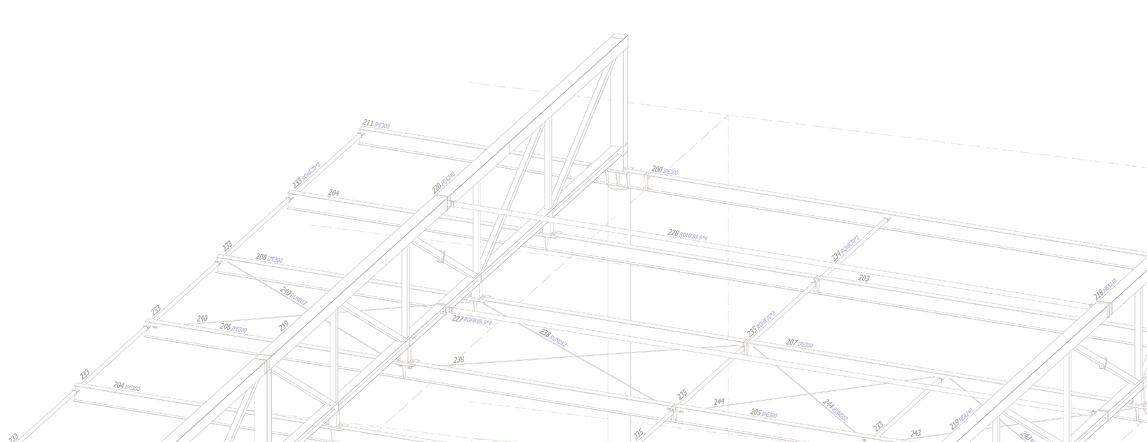 CAD-Zeichnung einer Industriehalle - Metallbau, Stahbau, Schweißfachbetrieb Altenberend Bad Pyrmont